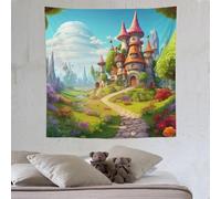 LLLBBB Pays des merveilles Tapisserie Murale En Tissu À Suspendre, Décoration Tenture Murale D'art Murale 150×150cm