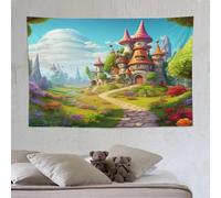 LLLBBB Pays des merveilles Tapisserie Murale En Tissu Imprimé, Tenture Murale Suspendue Esthétique Ultra Douce, Décoration Pour 150×230cm