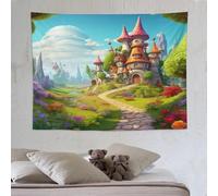 LLLBBB Pays des merveilles Tapisserie, Tenture Murale En Tissu En Polyester, Décorations Pour La Maison, Pour Chambre À Coucher, Salon, Chambre D'enfant, 150×200cm