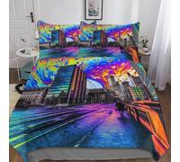 LLLBBB Paysage de rêve Parure De Lit Ensemble De Housse De Couette Fixé À 3 Pièces Housse Couette Microfibre avec Taie d'oreiller pour Enfants King(220x240cm)