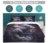 LLLBBB Pégase du Destin Housse De Couette 3 Pièces avec Taies D'oreillers Adultes Enfant Doux Microfibre Housse De Couette Parure De Lit Double (200x200cm)