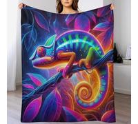 LLLBBB Polaire Animal caméléon Couverture en Flannel Couche Douce Et Confortable - Couvertures Lit, Plaid Canape Chaud 100×130cm