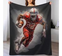 LLLBBB Rugby Sports Impression 3D Couverture Légère en Polaire De Flannel Linge De Lit Couvre-lit Couvertures De Canapé 140×180cm