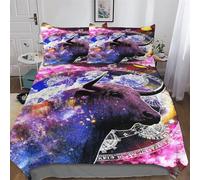 LLLBBB Taureau Zodiac Wall Art Parure De Lit 3 Pièces Housse De Couette avec Taie d'oreiller Microfibre Douce pour Enfants Adultes Double (200x200cm)