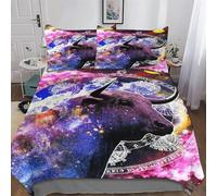 LLLBBB Taureau Zodiac Wall Art Parure De Lit Housse De Couette Et Taies d'oreiller 3 Pièces Housse De Couette Microfibre pour Enfants Adultes King(220x240cm)