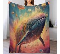 LLLBBB The Baleine Plaid Polaire Canape Couverture - Jete De Canapé en Flannel, Doux Chaude, pour Le Voyage Lit, Fit All-Season 130×150cm