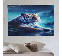 LLLBBB Tigre Décoration De Salle De Tapisserie, Tenture Murale De En Tissu Mural, Muraux De Tapisseries, Tissu Pour Le Mur De La Décoration Du Salon De La Maison 150×230cm