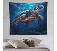 LLLBBB Tortues de mer Décoration De Salle De Tapisserie, Tenture Murale De En Tissu Mural, Muraux De Tapisseries, Tissu Pour Le Mur De La Décoration Du Salon De La Maison 130×150cm