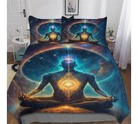 LLLBBB Univers Zen ésotérique Housse Couette 2 Pièces Housse De Couette Microfibre avec Taie d'oreiller pour Enfants Adultes Ensemble De Literie Single(135x200cm)