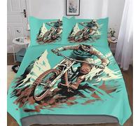 LLLBBB VTT Housse Couette 2 Pièces Housse De Couette Microfibre avec Taie d'oreiller pour Enfants Adultes Ensemble De Literie Single(135x200cm)