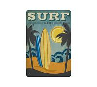 LLLDHGCBSS Plaque en métal vintage en étain avec inscription « Surf Boards » - Décoration murale de cuisine de campagne - Décoration murale de maison ou de garage - 30,5 x 20,3 cm
