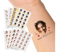 LLLGSH Autocollants de Tatouage personnalisés, Tatouages personnalisés avec Visage Photo Nom Logo, Tatouage temporaire étanche pour Mariage, Anniversaire, Fête, Cérémonie de Graduation