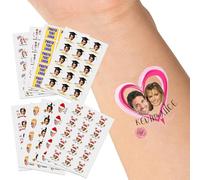 LLLGSH Autocollants de Tatouage personnalisés, Tatouages personnalisés avec Visage Photo Nom Logo, Tatouage temporaire étanche pour Mariage, Anniversaire, Fête, Cérémonie de Graduation