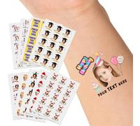 LLLGSH Autocollants de Tatouage personnalisés, Tatouages personnalisés avec Visage Photo Nom Logo, Tatouage temporaire étanche pour Mariage, Anniversaire, Fête, Cérémonie de Graduation