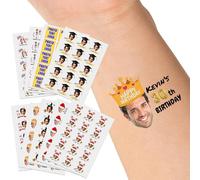 LLLGSH Autocollants de Tatouage personnalisés, Tatouages personnalisés avec Visage Photo Nom Logo, Tatouage temporaire étanche pour Mariage, Anniversaire, Fête, Cérémonie de Graduation