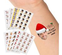 LLLGSH Autocollants de Tatouage personnalisés, Tatouages personnalisés avec Visage Photo Nom Logo, Tatouage temporaire étanche pour Mariage, Anniversaire, Fête, Cérémonie de Graduation