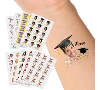 LLLGSH Autocollants de Tatouage personnalisés, Tatouages personnalisés avec Visage Photo Nom Logo, Tatouage temporaire étanche pour Mariage, Anniversaire, Fête, Cérémonie de Graduation