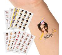 LLLGSH Autocollants de Tatouage personnalisés, Tatouages personnalisés avec Visage Photo Nom Logo, Tatouage temporaire étanche pour Mariage, Anniversaire, Fête, Cérémonie de Graduation