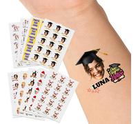 LLLGSH Autocollants de Tatouage personnalisés, Tatouages personnalisés avec Visage Photo Nom Logo, Tatouage temporaire étanche pour Mariage, Anniversaire, Fête, Cérémonie de Graduation