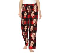 LLLGSH Bas de Pyjama pour personnalisé avec Photo de Visage - Pantalon de Pyjama personnalisé avec Visage d'animaux de Compagnie - Pyjamas rigolos pour la Famille - pour Les Femmes, Les Hommes