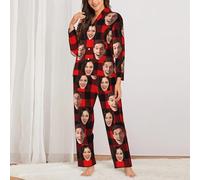 LLLGSH Bas de Pyjama pour personnalisé avec Photo de Visage - Pantalon de Pyjama personnalisé avec Visage d'animaux de Compagnie - Pyjamas rigolos pour la Famille - pour Les Femmes, Les Hommes