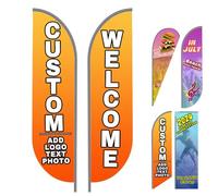 LLLGSH Drapeau à Plumes personnalisé - Imprimer Votre Propre Logo/Conception/Mots - Panneaux publicitaires personnalisés pour Entreprise intérieure et extérieure(Uniquement la Surface du Drapeau)