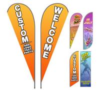 LLLGSH Drapeau à Plumes personnalisé - Imprimer Votre Propre Logo/Conception/Mots - Panneaux publicitaires personnalisés pour Entreprise intérieure et extérieure(Uniquement la Surface du Drapeau)