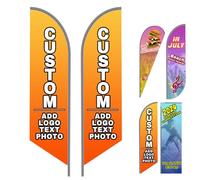 LLLGSH Drapeau à Plumes personnalisé - Imprimer Votre Propre Logo/Conception/Mots - Panneaux publicitaires personnalisés pour Entreprise intérieure et extérieure(Uniquement la Surface du Drapeau)