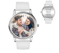 LLLGSH Montre Photo Personnalisée - Montre sur Mesure - avec Gravure Montres - Style Classique - Imperméable - Cadeau pour Papa Maman Amant