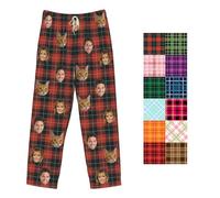LLLGSH Pantalon de Pyjama Personnalisé pour Hommes et Femmes, Pantalon Pyjama Personnalisé avec Photo de Visage, Pantalon de Pyjama personnalisé avec Photo, Cadeaux de Noël Personnalisés