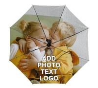 LLLGSH Parapluie personnalisé, Conception Personnalisée Automatique Parapluie, images personnalisées et texte parapluies pliables, ouverture automatique, pour couples, famille, unisexe