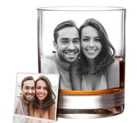LLLGSH Personnalisé gravé 8 OZ Photo Whisky Verre - Verre a Whisky personnalisé pour Lui - Cadeau Homme Anniversaire, Cadeau Fete des Grand Pere, Cadeau Fete des Peres, Cadeaux Noel