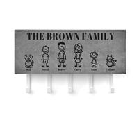 LLLGSH Porte Clef Mural personnalisé pour la Maison - Porte Clef Mural avec 6 Crochets - pour Mur, Crochets à clés, Fixation Murale pour entrée, Couloir, Bureau, Pendaison de crémaillère, Mariage