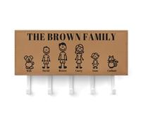 LLLGSH Porte Clef Mural personnalisé pour la Maison - Porte Clef Mural avec 6 Crochets - pour Mur, Crochets à clés, Fixation Murale pour entrée, Couloir, Bureau, Pendaison de crémaillère, Mariage