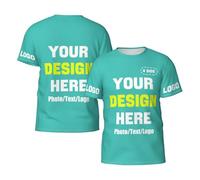 LLLGSH T-Shirts personnalisés - concevez Votre Propre Chemise - Créez Votre Propre T Shirt avec Texte/Image/Logo/Photo - Imprimé Cadeaux Personnalisés Recto/Verso - Homme Femme Enfant