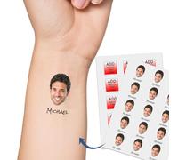 LLLGSH Tatouage Éphémère Personnalisé, Tatouages personnalisés avec Visage Photo nom Logo, Tattoo Autocollant Éphémère Personnalisé avec Visage Photo, Body Sticker pour Mariage, Anniversaire, Fête