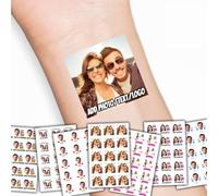 LLLGSH Tatouages Temporaires Personnalisés - Tatouages personnalisés avec Visage Photo Nom Logo - Imperméable Tatouage - pour Mariage, Anniversaire, Fête, Cérémonie de Graduation (12 Style)