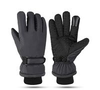 LLLmhuaa 1 paire de gants de ski épais d'hiver pour adulte, coupe-vent, imperméables, antidérapants, avec poignets élastiques, moufles de cyclisme pour homme et femme, toucher pour femme par temps