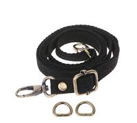 LLLmhuaa Bandoulière de voyage réglable en toile avec poignée de sac à main, sac à main, tissu en coton marron, Noir