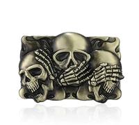 LLLmhuaa Boucle de ceinture en métal de style cowboy occidental, multi-types, lien de roche, fournitures unisexes, boucle de ceinture de cowboy occidentale, E, taille unique