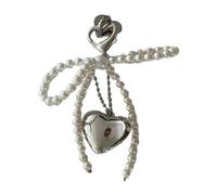 LLLmhuaa Cordon de téléphone avec perles - Fait à la main - Nœud en forme de cœur - Accessoire pour appareil photo - Pendentif pour gadgets