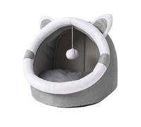 LLLmhuaa Lit en peluche pour animal domestique demi fermé pour petit chaton reposant au chaud pour animaux de compagnie, chats, petits chiens avec doublure épaisse