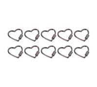 LLLmhuaa Lot de 10 mousquetons en forme de cœur pour sangle de sac à dos, mousquetons en métal avec vis pour la randonnée