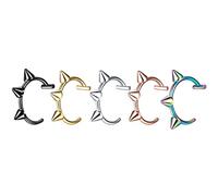 LLLmhuaa Lot de 15/5 anneaux de nez neutres en forme de punk, faux diaphragme avec anneaux perforés, taille unique, Comme décrit, Comme décrit.