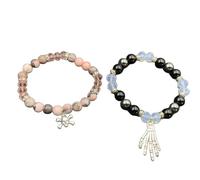 LLLmhuaa Lot de 2 bracelets en forme d'araignées avec aimant d'attraction mutuelle élastique assorti pour couple, femme, homme et femme, taille unique, Comme décrit