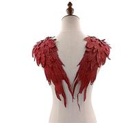 LLLmhuaa Lot de 2 grands patchs brodés en polyester faits à la main pour décoration de robe de mariée