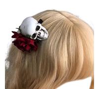 LLLmhuaa Pince à cheveux tête de mort foncée - Accessoires de fête - Bandeau de cosplay - Serre-tête punk - Fleur de rose - Fournitures d'Halloween - Coiffe de rose - Bandeau de cosplay - Festival