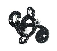 LLLmhuaa Porte-clés en acrylique avec oreilles uniques en forme de note de musique pour sac à dos - Décoration pour cadeau - Porte-clés tendance multifonction, Notes noires, taille unique