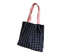 LLLmhuaa Sac à bandoulière polyvalent avec motif en toile, sac à main, sacs de courses, un must have pour sac à bandoulière en toile, petit, Grille noire., One Size