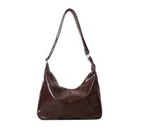 LLLmhuaa Sac à bandoulière tendance pour femme avec fermeture éclair et espace de rangement polyvalent, espace de rangement multifonction, marron foncé, One Size